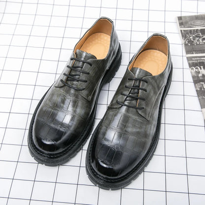 2024 Men's Thick soled Oxford Shoes Fashion Versatile Breathable Office Classic Business Luxury Designer Formal Crocodile Shoes