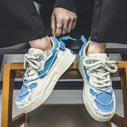 Men Sneakers Outdoor Casual Shoes Fashion Spring Breathable Vulcanized Shoes Comfortable Walking Shoe Platform Lace Up Men Shoes