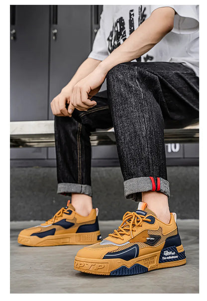 Men's Casual Sports Shoes Low-Top Fashion Trend Mesh Men Skateboard Shoes New 2025 Summer Outdoor Sports Shoes Tenis Masculino