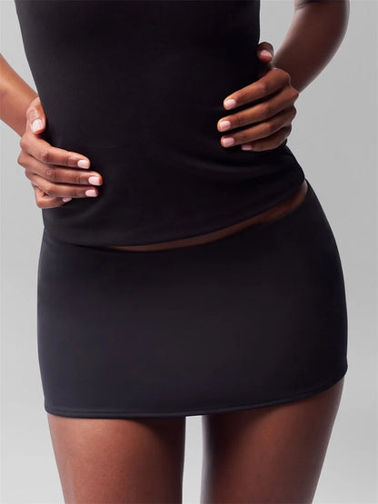 Y2K Low Waist Slim Mini Micro Skirts A-line Solid Color Casual Elastic Skirt  Women Fashionable Bodycon Skirts Streetwear