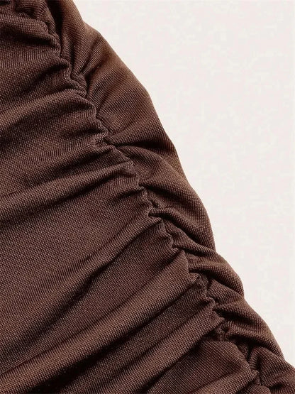 Solid Bodycon Ruched Long Skirt Women Sexy Black Elastic Elegant High Waist Mermaid Maxi Skirts Summer Streetwear