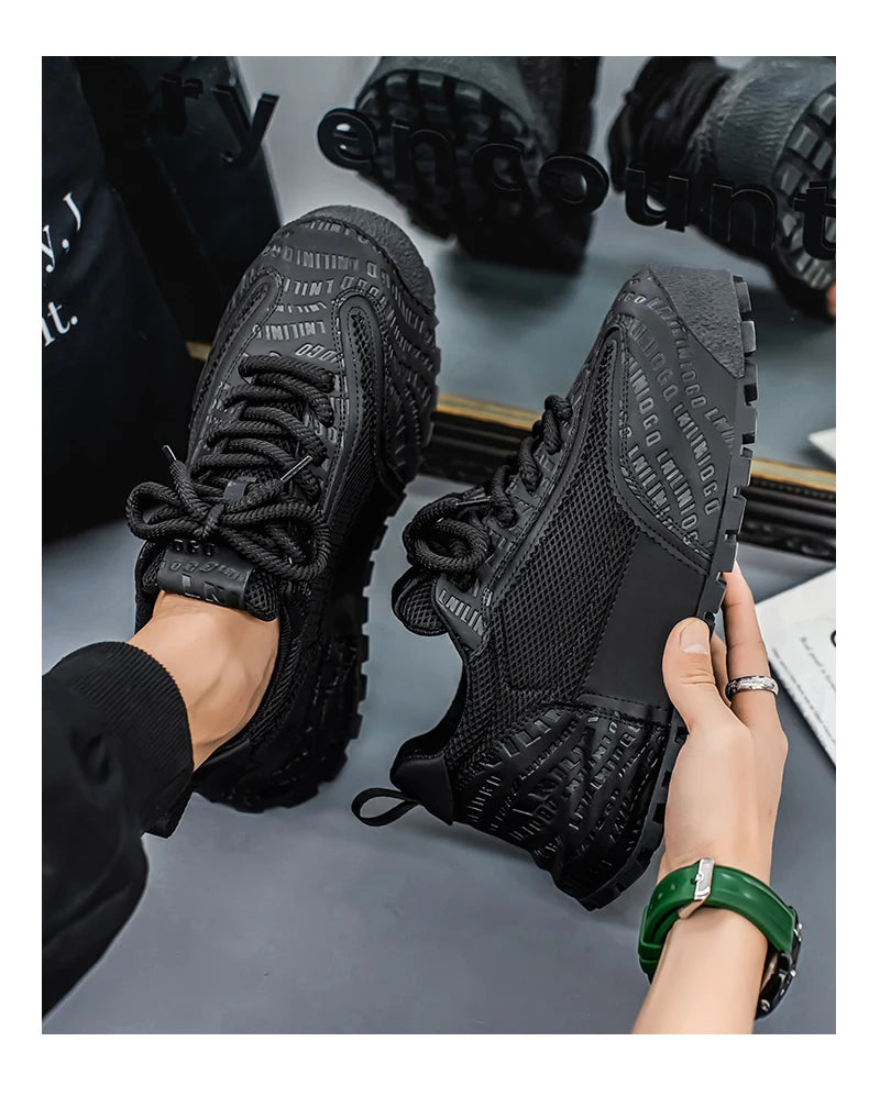 New Mens Shoes Large Size Breathable Sneakers Breathable Composite Seiko Upper Thickened Anti-slip Wear-resistant Soles Shoe