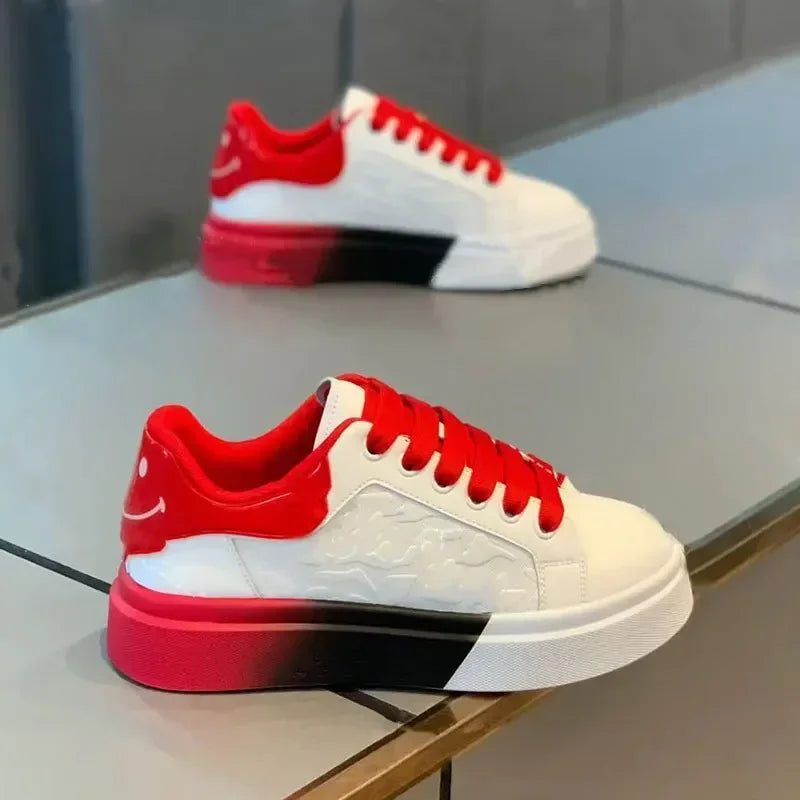 Casual Men Shoes 2024 Spring New Breathable Versatile Thick Bottom Heightening White Shoes Trend Sneakers Sapato Masculino