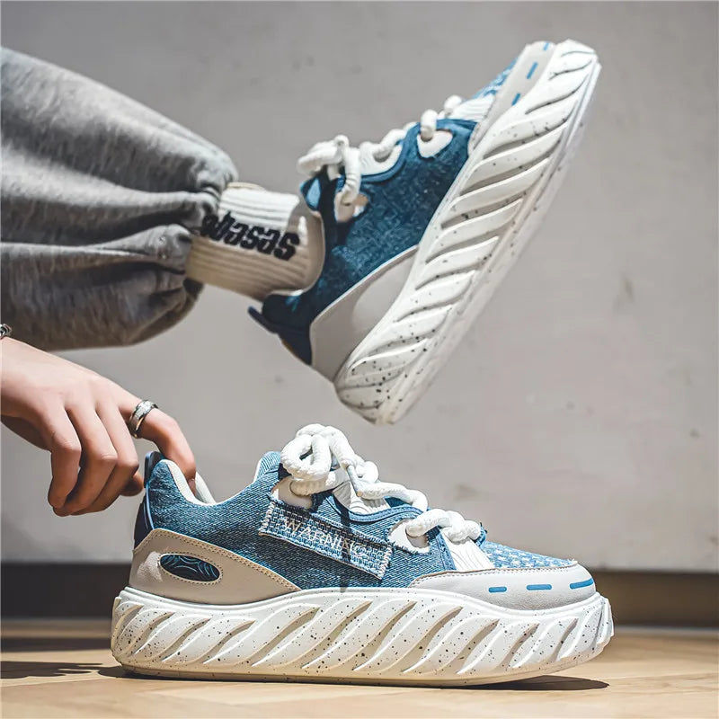 Chunky Men Canvas Sneakers Tennis Man Trend 2023 Casual Skateboarder Shoes Black Man Autumn Comfort Anti Slip Mens Footwear Rest