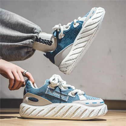 Chunky Men Canvas Sneakers Tennis Man Trend 2023 Casual Skateboarder Shoes Black Man Autumn Comfort Anti Slip Mens Footwear Rest