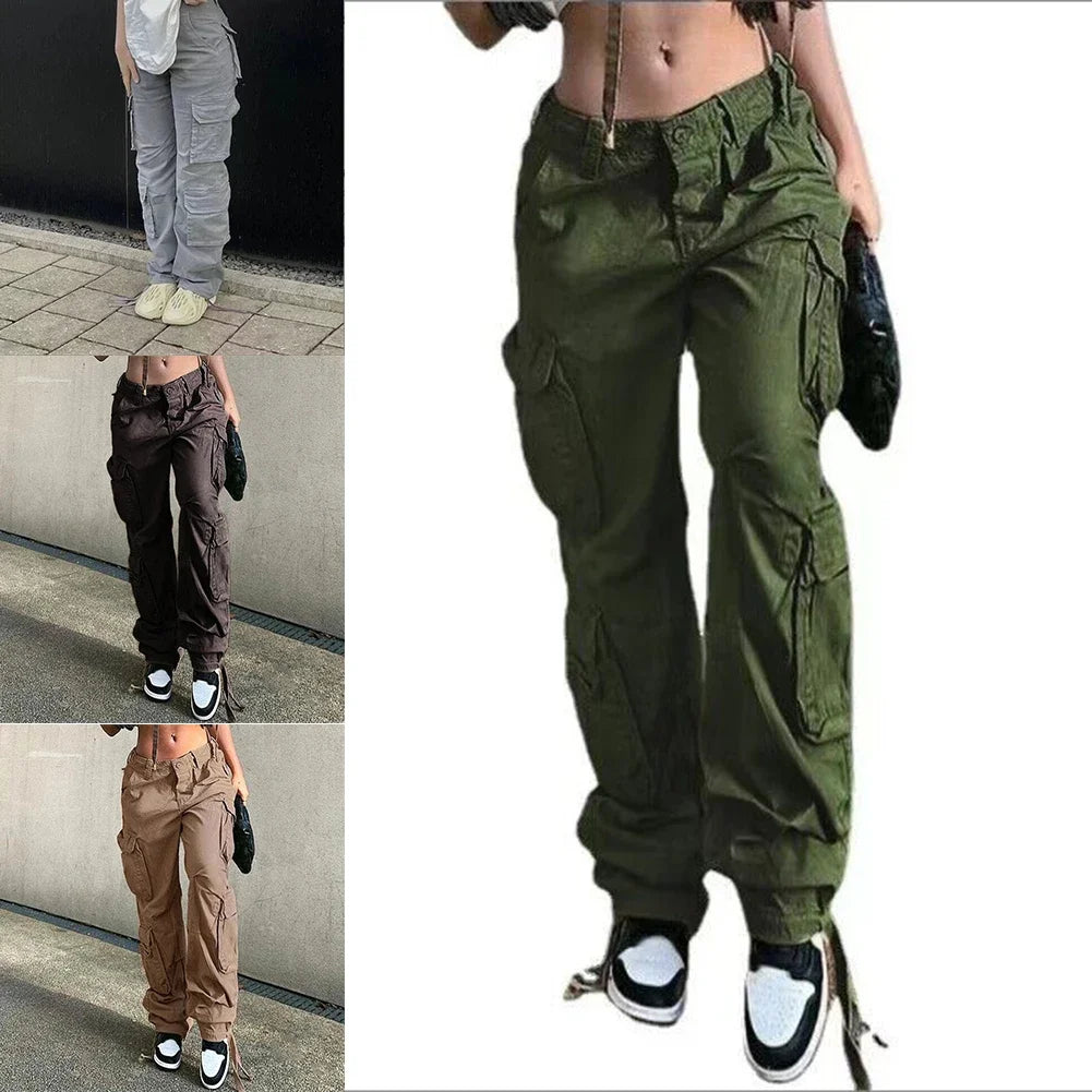 Outdoor Activities L Light Grey Baggy Cargo Pants Fashion Vintage Women Trousers Casual Women's Pants Ideal For Vacation