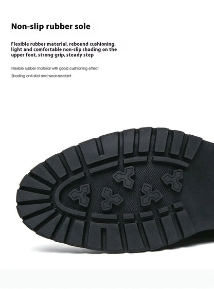 Business shoes British casual shoes Increase leather shoes Korean version breathable lace-up hair stylist men's shoes