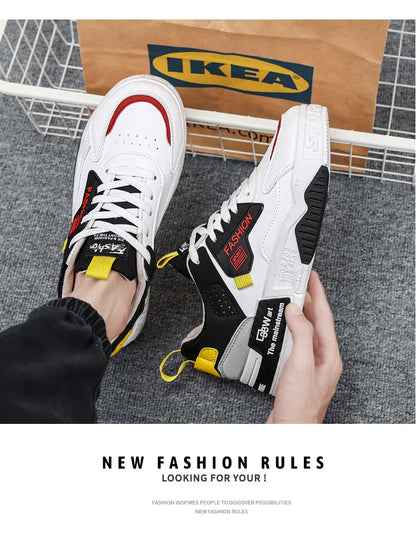 2025 summer new all-in-one fashion leisure sports youth thick sole fashion shoes small white shoes men's board shoes light