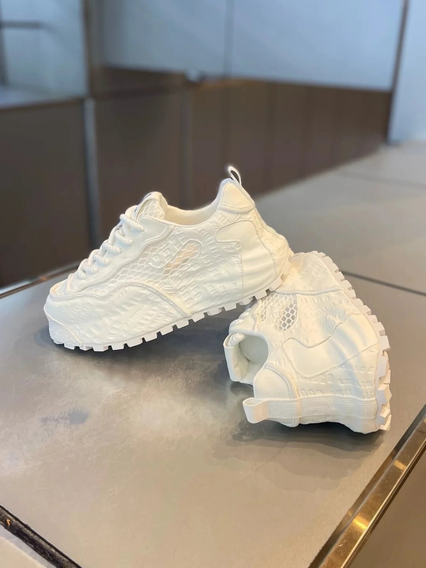 Chunky Sneaker Men Designer Cover Bottom Board Shoes Fashion Casual Mesh Breathable Increased Internal Flat Platform Sport Shoes