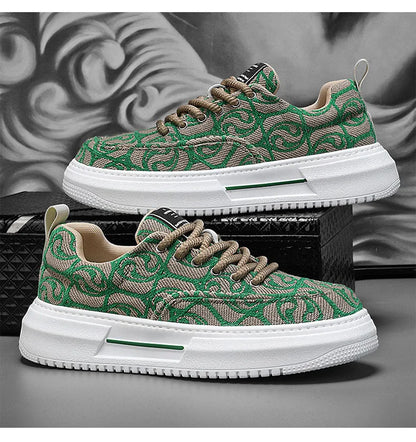 Sneakers Men New Fashion Prints Men's Platform Canvas Shoes Low Top Designer Casual Loafers Flat Vulcanized Shoes Men Footwear