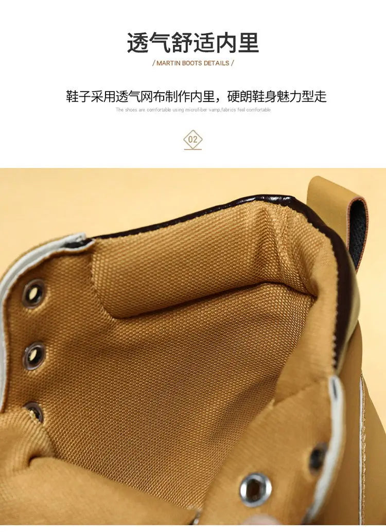 High Top Boots Men's Leather Shoes Fashion Motorcycle Men's Ankle Boots Winter Boot Lace Up Botas Hombre Cowboy Boots
