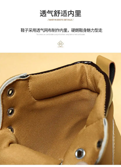 High Top Boots Men's Leather Shoes Fashion Motorcycle Men's Ankle Boots Winter Boot Lace Up Botas Hombre Cowboy Boots