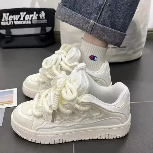 White Fashion Womens Sports Shoes Street Student Casual Platform Sneakers Running Harajuku Comfortable New Ladies Shoes