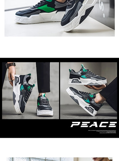 New Men's Leather Low-Top Fashion  Easiest for Match Running Shoes Men's Skateboard Shoes Suitable for Outdoor Sports