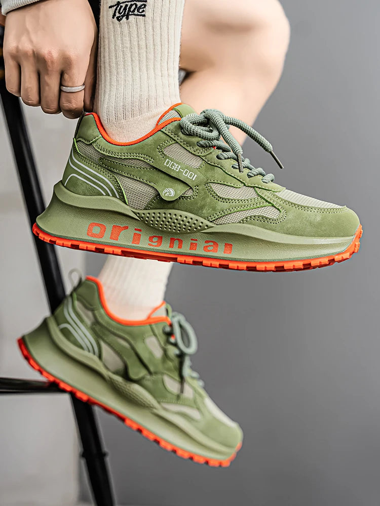 2025 spring men's new outdoor mesh sports shoes breathable comfortable soft sole casual shoes