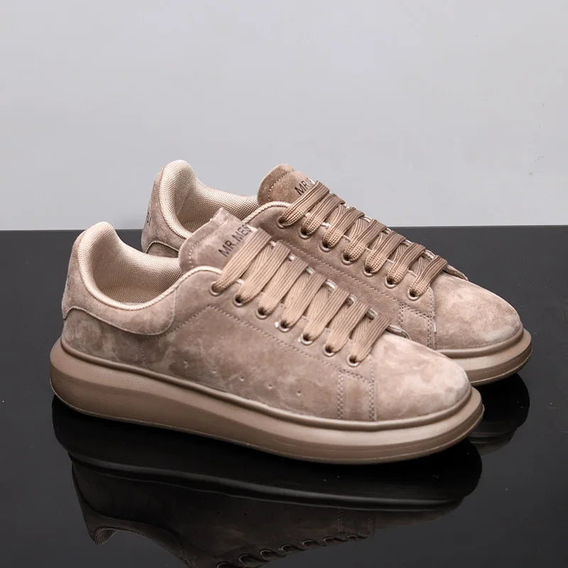 Sneakers Casual Plus Size 43 44 Women Men Designer Board Shoes Fashion Microfiber Leather Increased Internal Flat Platform Shoes
