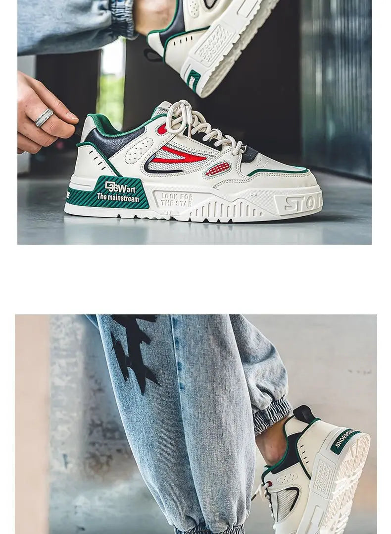 Mens Shoes Fashion Outdoor Casual Shoes Lace Up Platform Skateboard Shoe Training Shoes for Men Non Slip Sneaker Tenis Masculino