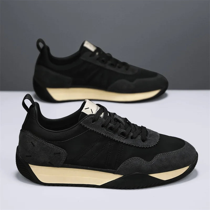 Sneakers Casual Mens Designer Retro Running Shoes Fashion Microfiber Leather Fabric Breathable Increased Internal Platform Shoes