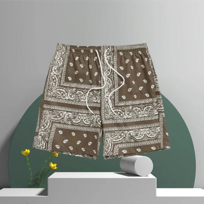 3D Printed Hawaiian Women's Quick Drying Sports Shorts  Casual Drawstring Waist Shorts Outdoor Men's Running Sports Shorts Moto