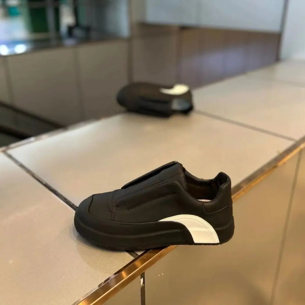 Sneakers Casual Men Cover Bottom Board Shoes Fashion Easy Matching Leather Fabric Breathable Increased Internal Platform Shoes