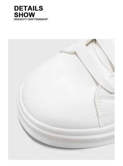 2025 Spring Autumn New Men's Shoes Breathable Comfortable White Shoes Men's Platform Sneakers Lace-up Casual Sports Shoes