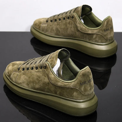 Sneakers Casual Plus Size 43 44 Women Men Designer Board Shoes Fashion Microfiber Leather Increased Internal Flat Platform Shoes