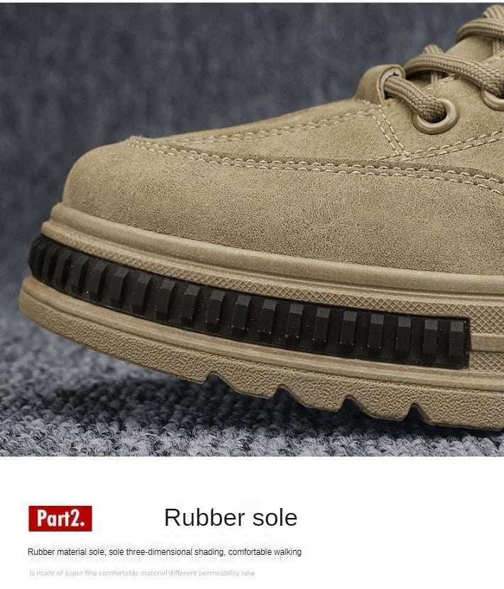 Men's new breathable labor protection shoes, men's trendy and versatile anti slip sports board shoes, workwear shoes