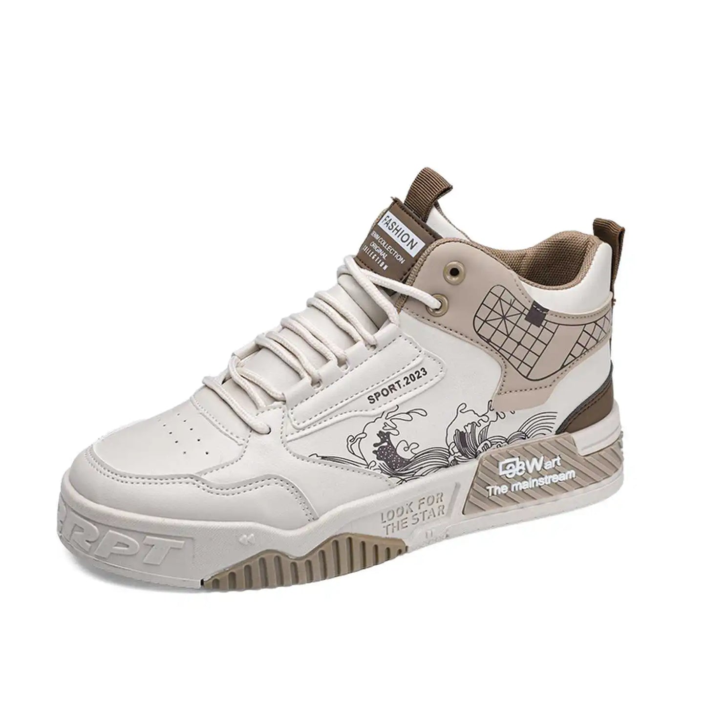 High-Top Men Casual Shoes Fashion Non-Slip Men Sneakers Breathable Lace Up Walking Shoes Male Flat Tenis Shoes Zapatillas Hombre