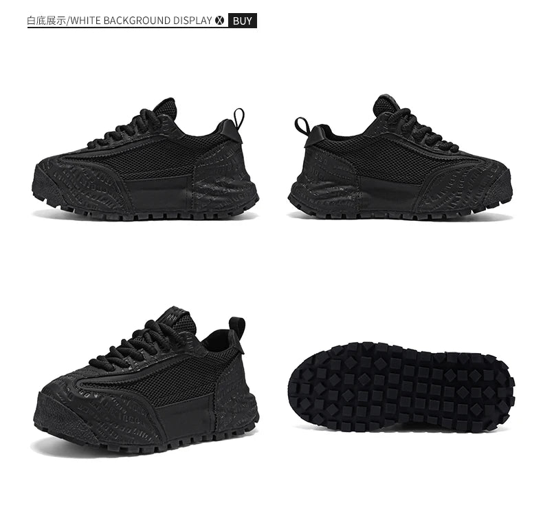 New Mens Shoes Large Size Breathable Sneakers Breathable Composite Seiko Upper Thickened Anti-slip Wear-resistant Soles Shoe