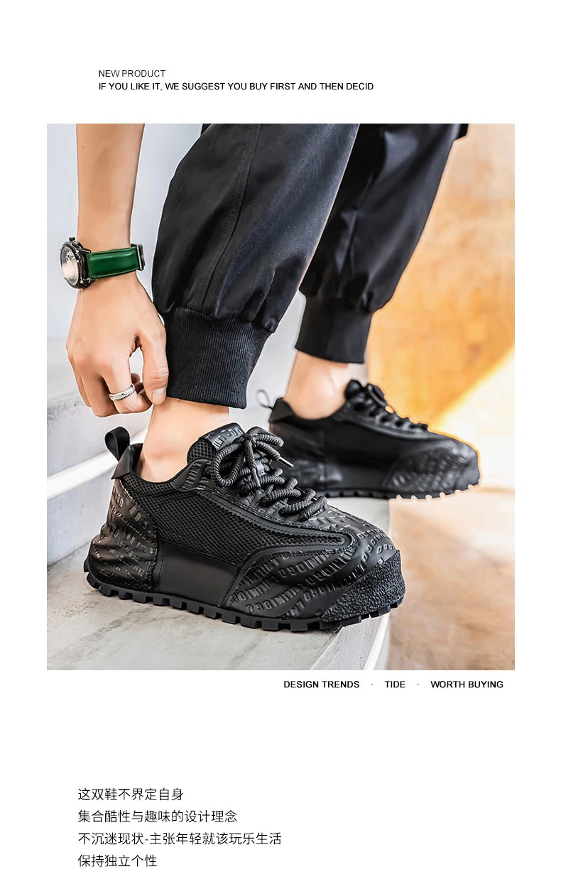 New Mens Shoes Large Size Breathable Sneakers Breathable Composite Seiko Upper Thickened Anti-slip Wear-resistant Soles Shoe