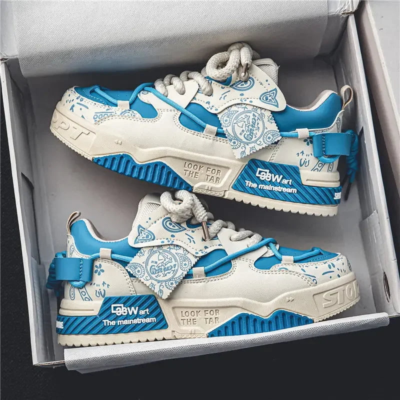 Men Sneakers Outdoor Casual Shoes Fashion Spring Breathable Vulcanized Shoes Comfortable Walking Shoe Platform Lace Up Men Shoes