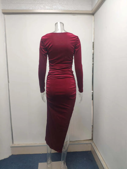 Dress Women Summer 2022 Women Europe New Split Sense Pure Color Led High Waist Dresses Casual Vestidos OLNAL8752