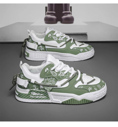 Men's thick soled casual shoes four season soft soled outdoor walking shoes student flat shoes youth fashion sports board shoes