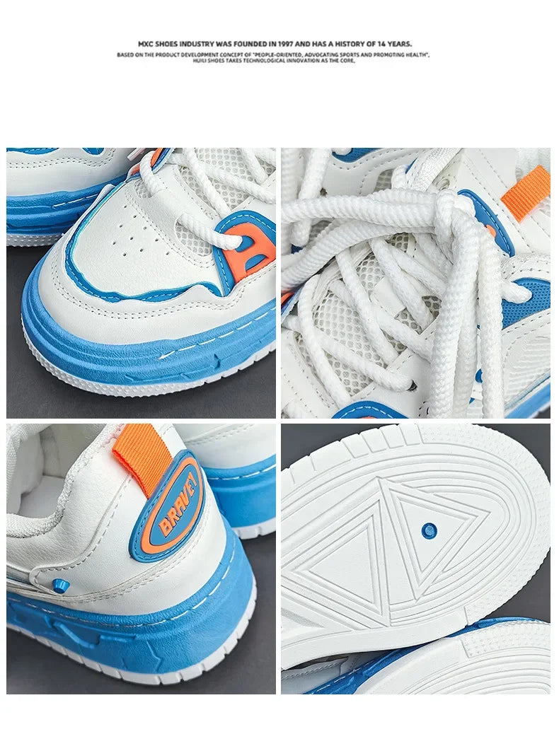 2023 Autumn New Niche Trendy Flat Board Shoes Korean Style Versatile Teenage Thick Bottomed Casual Sport Men's Shoes