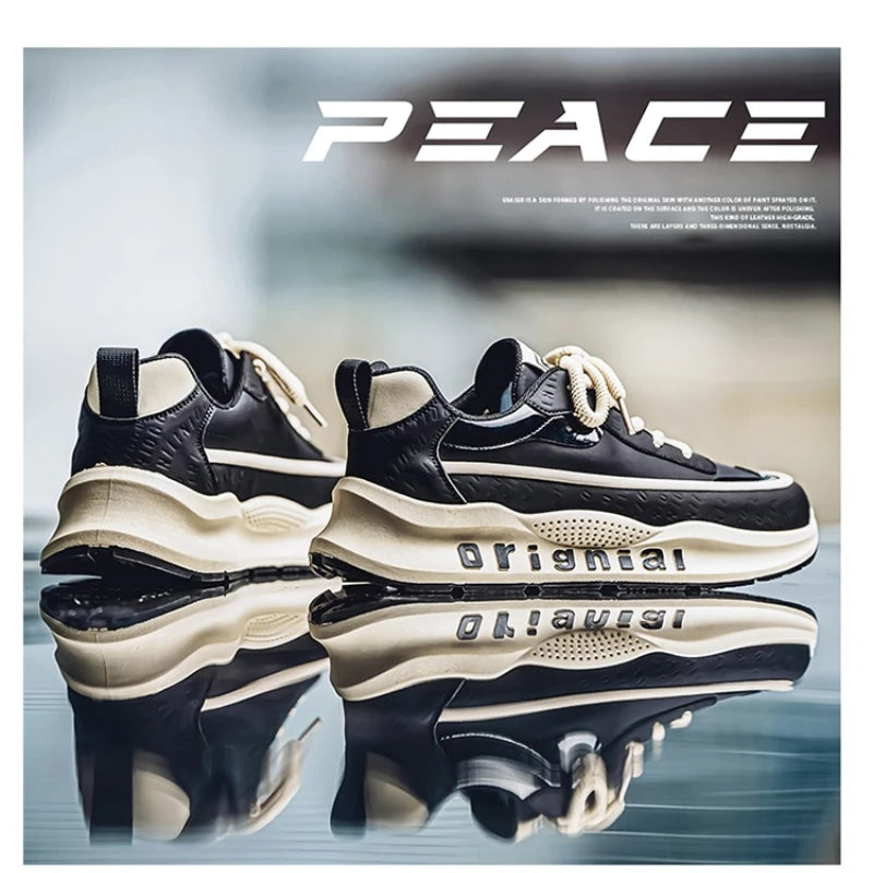 New Sneakers Men Wear Resistant Anti Slip Breathable Running Shoes Thick Soled Height Boosting Casual Shoes Zapatos Para Hombres