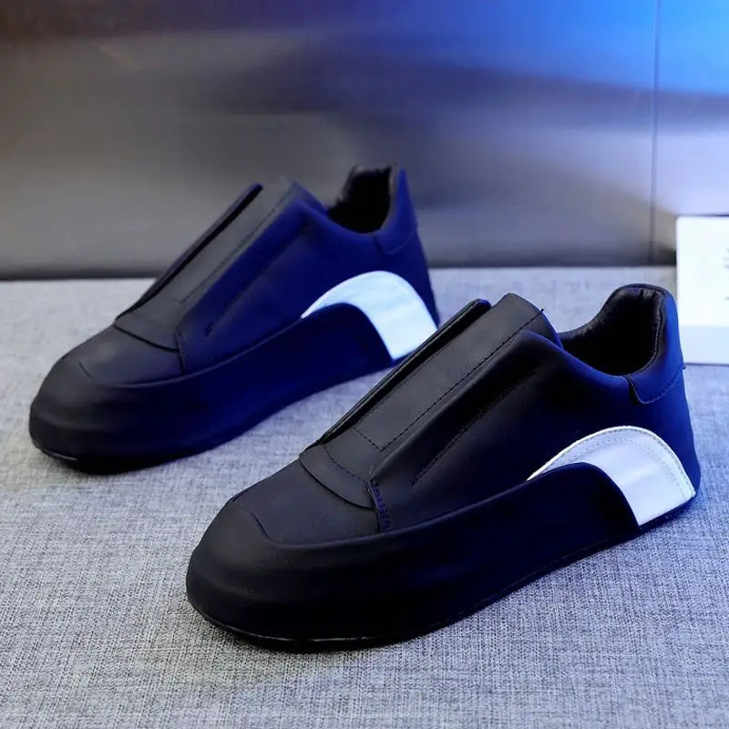 Sneakers Casual Men Cover Bottom Board Shoes Fashion Easy Matching Leather Fabric Breathable Increased Internal Platform Shoes