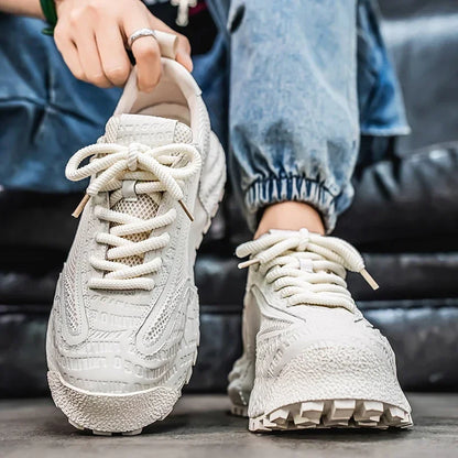 New Mens Shoes Large Size Breathable Sneakers Breathable Composite Seiko Upper Thickened Anti-slip Wear-resistant Soles Shoe