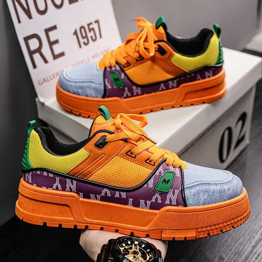 2025 New Spring Shoes for Men Thick Soles Increase Board Shoes All Casual Sports Shoes Fashion Trend Ins Men Board Shoes