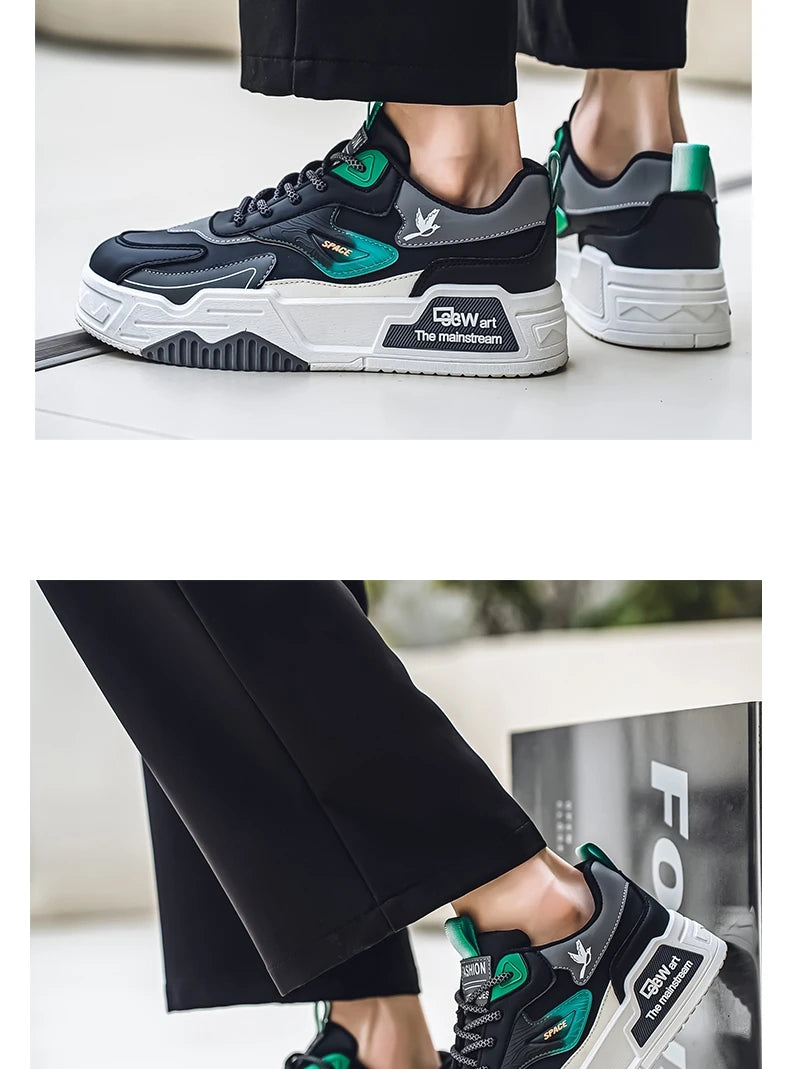 New Men's Leather Low-Top Fashion  Easiest for Match Running Shoes Men's Skateboard Shoes Suitable for Outdoor Sports