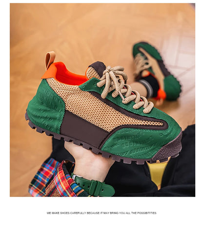 New Mens Shoes Large Size Breathable Sneakers Breathable Composite Seiko Upper Thickened Anti-slip Wear-resistant Soles Shoe