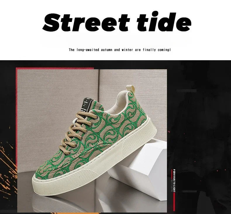 Casual Men's Canvas Shoes 2025 New Designer Men Skateboard Shoes Outdoor Breathable Flats Lace Up Walking Shoe Zapatillas Hombre