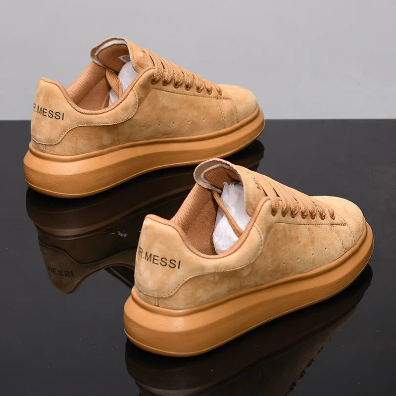 Sneakers Casual Plus Size 43 44 Women Men Designer Board Shoes Fashion Microfiber Leather Increased Internal Flat Platform Shoes