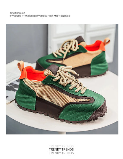 New Mens Shoes Large Size Breathable Sneakers Breathable Composite Seiko Upper Thickened Anti-slip Wear-resistant Soles Shoe