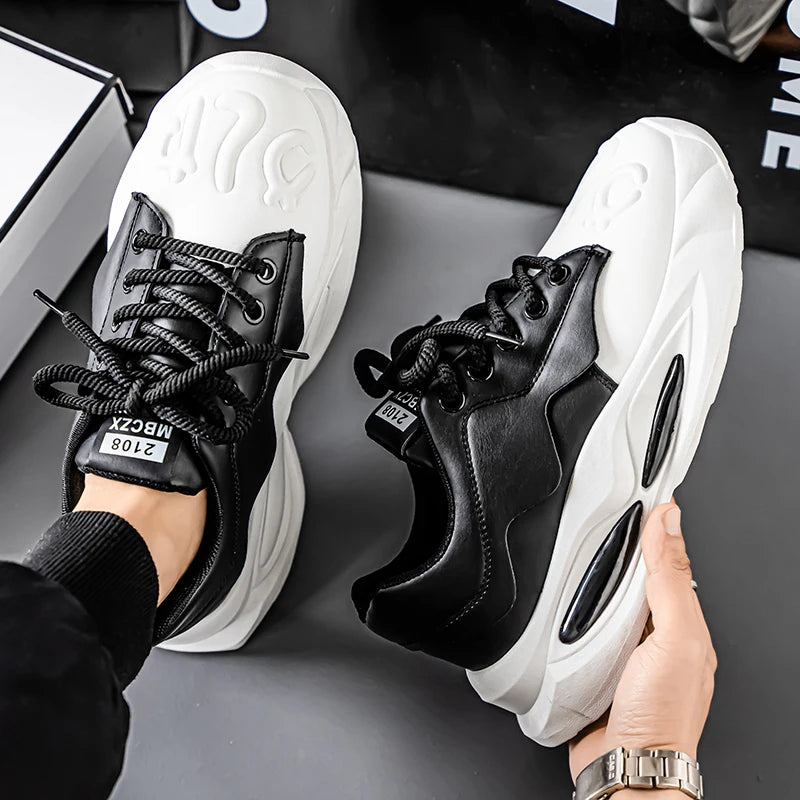 Thick Sole Men Chunky Sneakers Outdoor Wear-resistant Male Trends 2025 New Mens Casual Shoes Fashion Comfort Anti Slip Vulcanize