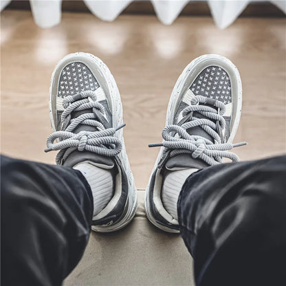 Chunky Men Canvas Sneakers Tennis Man Trend 2023 Casual Skateboarder Shoes Black Man Autumn Comfort Anti Slip Mens Footwear Rest