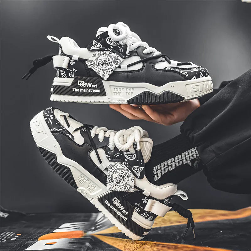 Men's Casual Board Shoes Thick sole Platform Height Increasing Shoes Korean version trend Board shoes Clunky Sneaker Dad Shoes