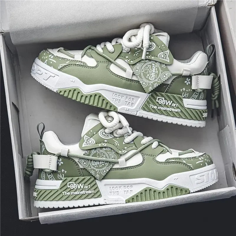Men Sneakers Outdoor Casual Shoes Fashion Spring Breathable Vulcanized Shoes Comfortable Walking Shoe Platform Lace Up Men Shoes