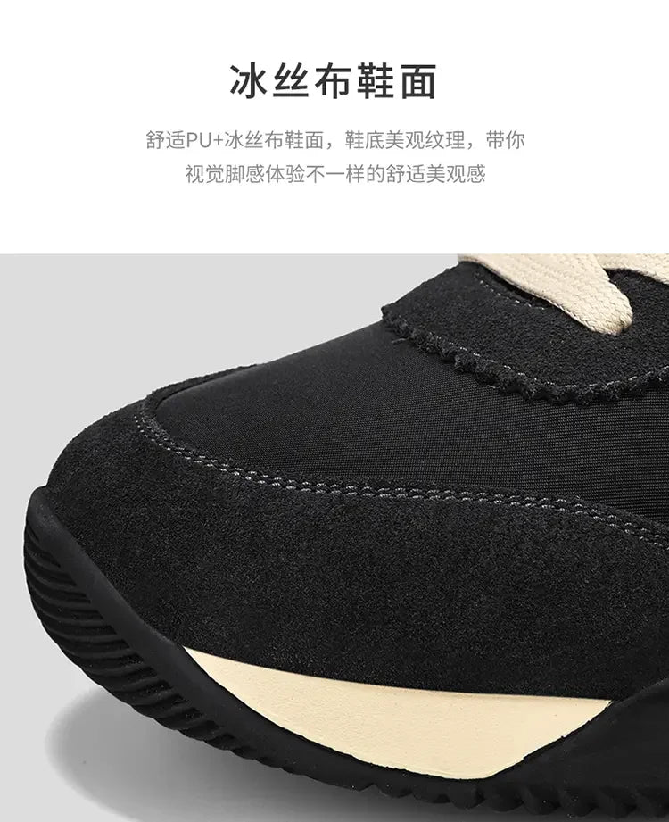Sneakers Casual Mens Designer Retro Running Shoes Fashion Microfiber Leather Fabric Breathable Increased Internal Platform Shoes