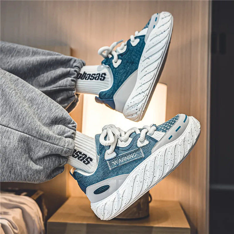 Chunky Men Canvas Sneakers Tennis Man Trend 2023 Casual Skateboarder Shoes Black Man Autumn Comfort Anti Slip Mens Footwear Rest