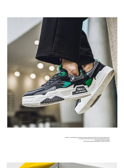 New Men's Leather Low-Top Fashion  Easiest for Match Running Shoes Men's Skateboard Shoes Suitable for Outdoor Sports